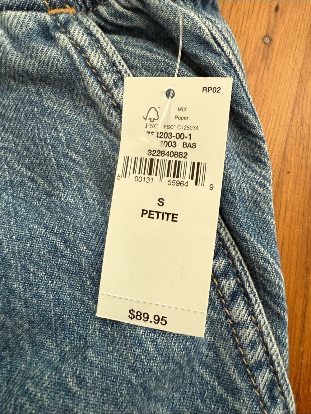 GAP Mid Rise Pleated ULTRASOFT Wide-Leg Drawstring Jeans - Petite S - NWT - Picture 4 of 6
